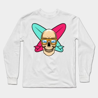 skull surfboard Long Sleeve T-Shirt